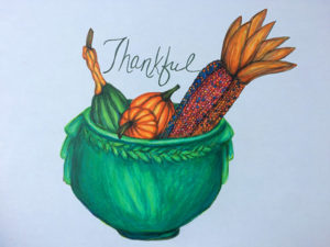 Laura's Creative Cottage. Thanksgiving. Illustration. Thankful.